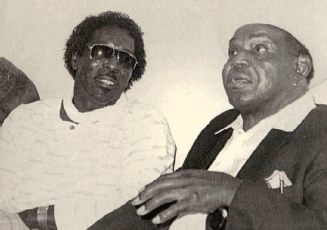 Buddy (left) talking with the late Willie Dixon