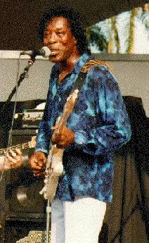 Buddy on stage during one of the many blues festivals in the summer of 1992. 